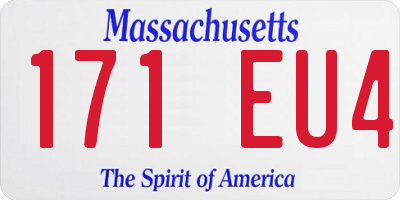 MA license plate 171EU4