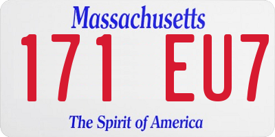 MA license plate 171EU7