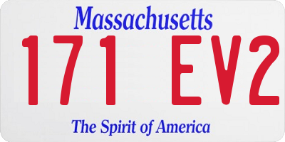 MA license plate 171EV2