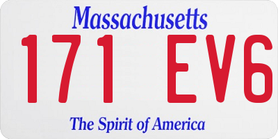 MA license plate 171EV6
