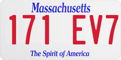 MA license plate 171EV7
