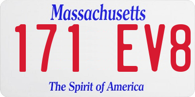 MA license plate 171EV8