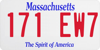 MA license plate 171EW7