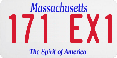 MA license plate 171EX1