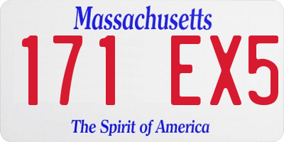 MA license plate 171EX5