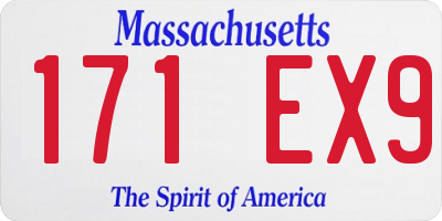 MA license plate 171EX9