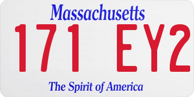 MA license plate 171EY2