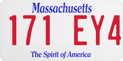 MA license plate 171EY4