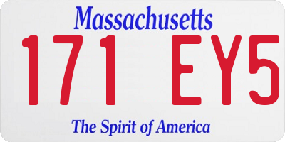 MA license plate 171EY5