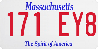 MA license plate 171EY8