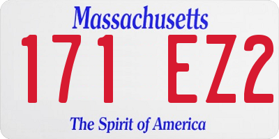 MA license plate 171EZ2