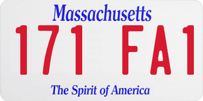 MA license plate 171FA1