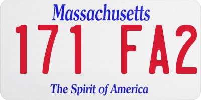 MA license plate 171FA2
