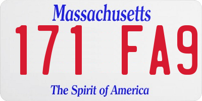 MA license plate 171FA9