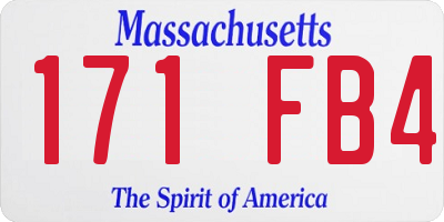 MA license plate 171FB4