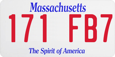 MA license plate 171FB7