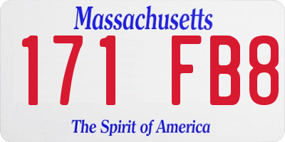 MA license plate 171FB8