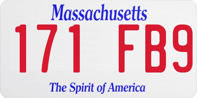 MA license plate 171FB9