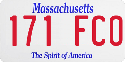 MA license plate 171FC0