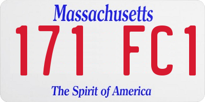 MA license plate 171FC1