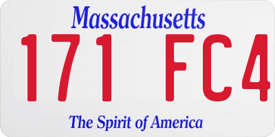 MA license plate 171FC4