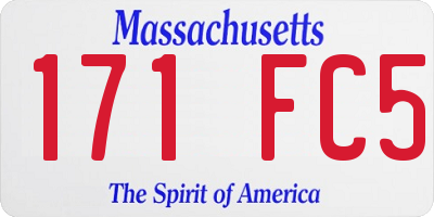 MA license plate 171FC5
