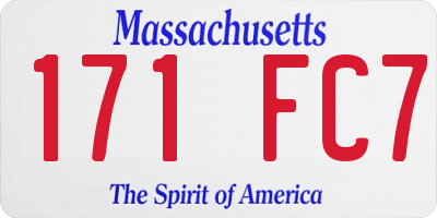 MA license plate 171FC7