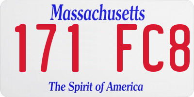 MA license plate 171FC8