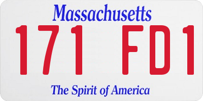 MA license plate 171FD1