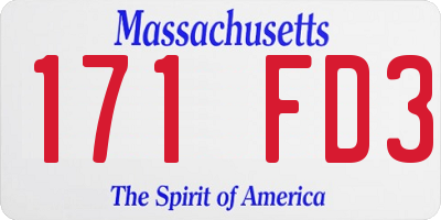 MA license plate 171FD3