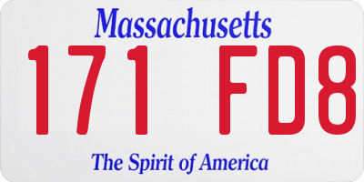 MA license plate 171FD8