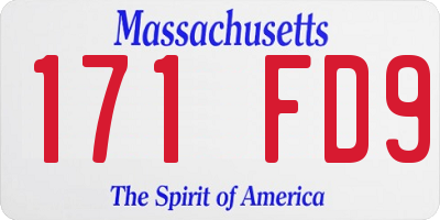 MA license plate 171FD9