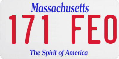 MA license plate 171FE0