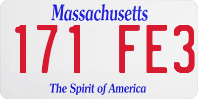 MA license plate 171FE3