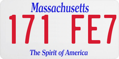 MA license plate 171FE7