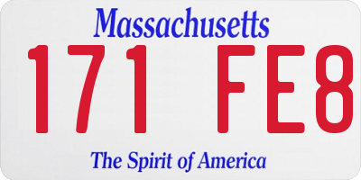 MA license plate 171FE8