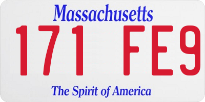 MA license plate 171FE9