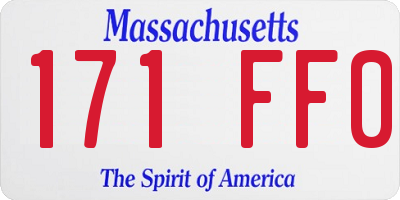 MA license plate 171FF0