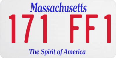 MA license plate 171FF1