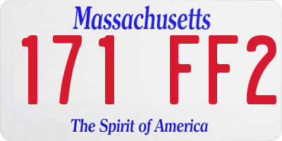 MA license plate 171FF2