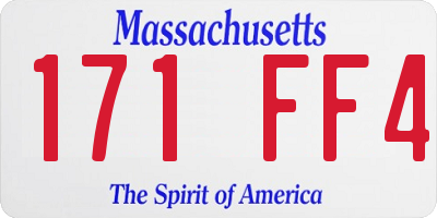 MA license plate 171FF4
