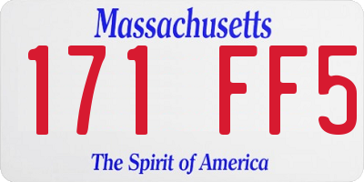 MA license plate 171FF5