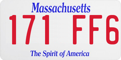 MA license plate 171FF6