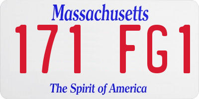 MA license plate 171FG1
