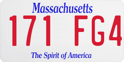 MA license plate 171FG4