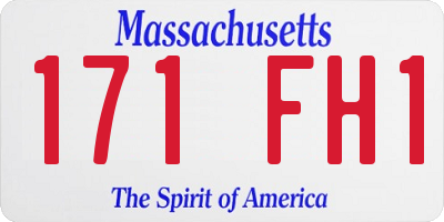 MA license plate 171FH1