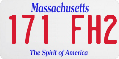 MA license plate 171FH2