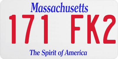 MA license plate 171FK2