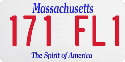 MA license plate 171FL1