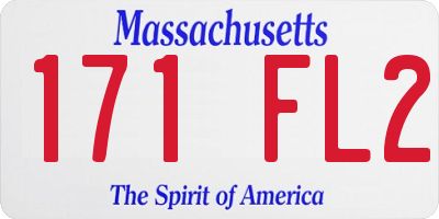 MA license plate 171FL2